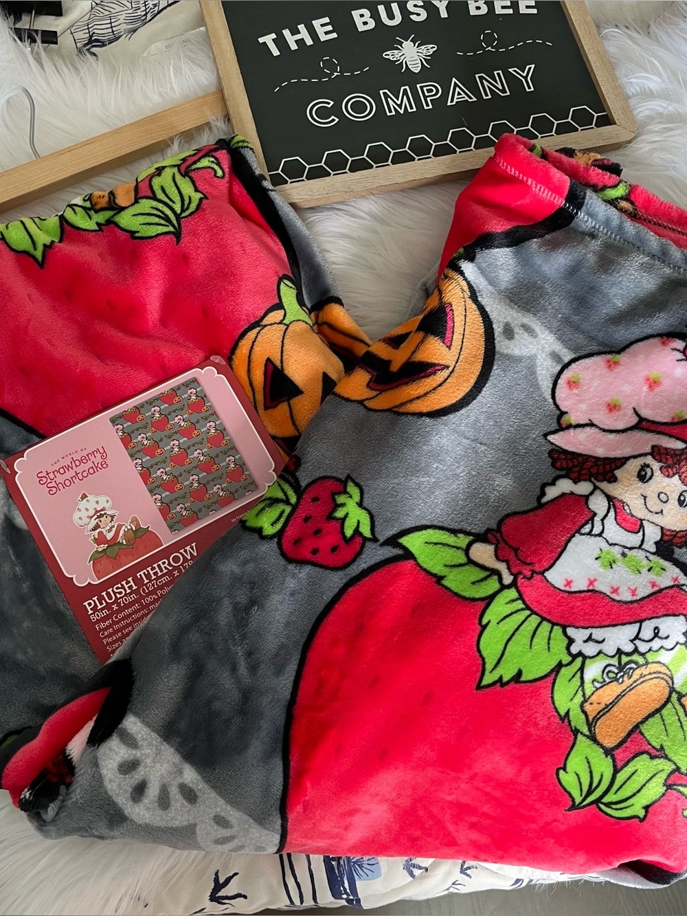 The World of Strawberry Shortcake Halloween Plush Throw Blanket 50” x 70”